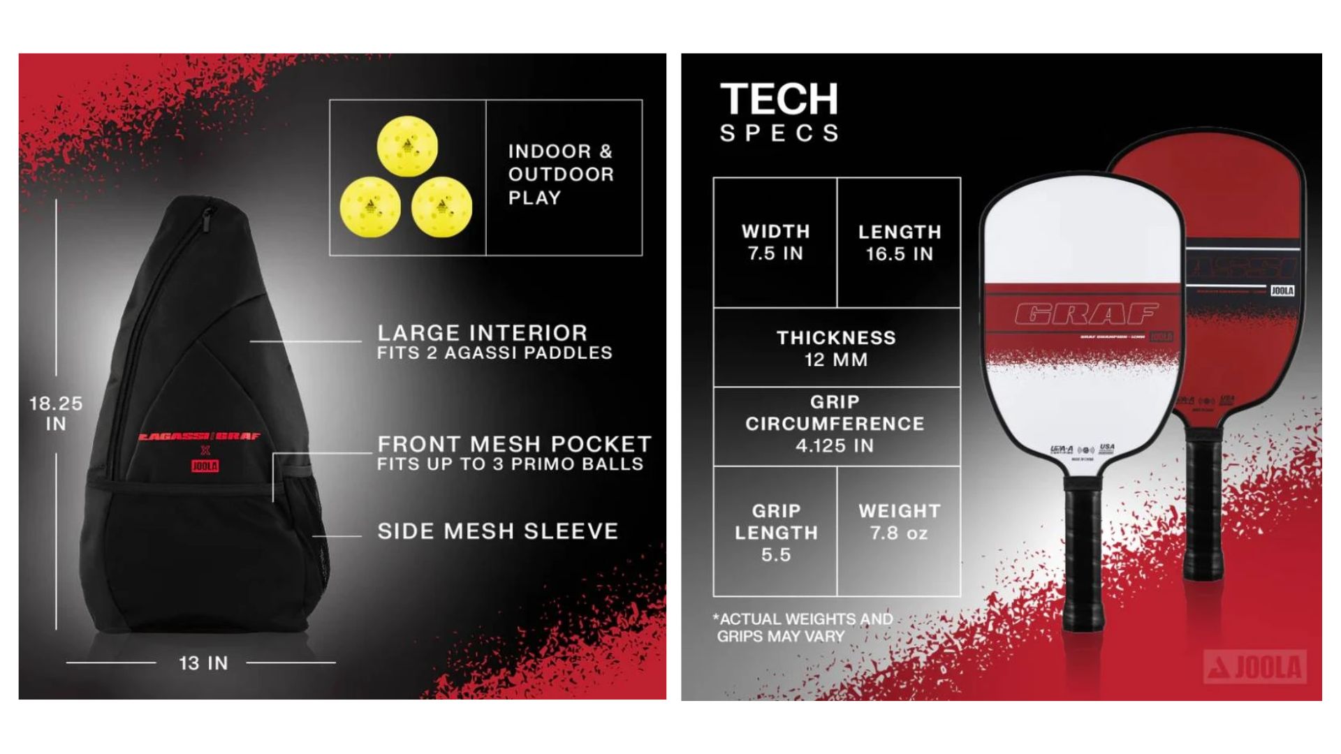 Hai vợt Agassi Champion & Graf Champion 12mm